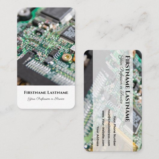 Computerhardware-expert printplaatopslag visitekaartje (Voorkant / Achterkant)