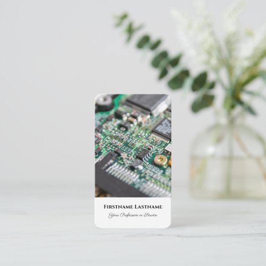 Computerhardware-expert printplaatopslag visitekaartje (Staand voorkant)