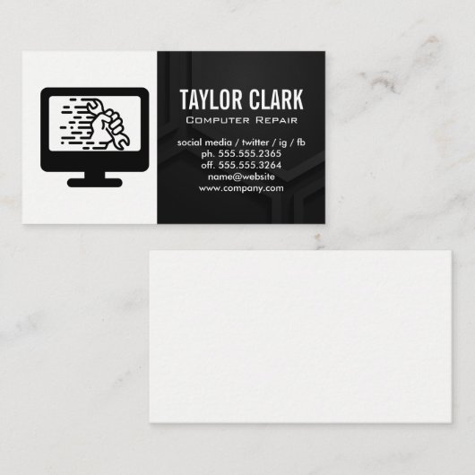 Computerhardware | Hand-moersleutel Visitekaartje (Voorkant / Achterkant)