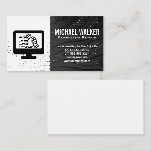 Computerhardware | Technologiecomponenten  Visitekaartje (Voorkant / Achterkant)