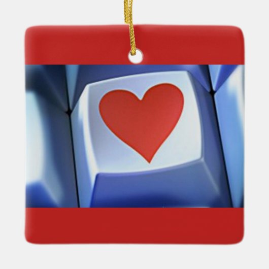 COMPUTERHART VOOR DE COMPUTERPERSOON SIERADEN KERAMISCH ORNAMENT (Voorkant)
