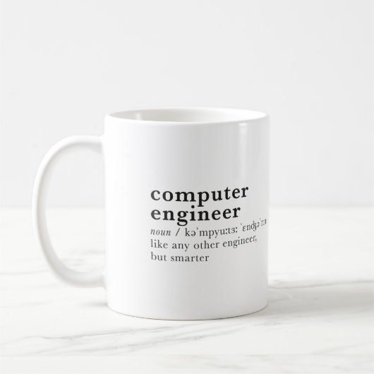 computeringenieur. grappig woordenboek. koffiemok (Links)