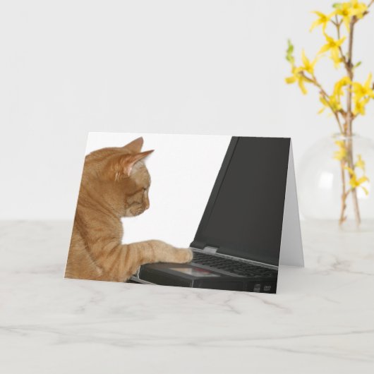 computerkat kaart (Gele Bloem)