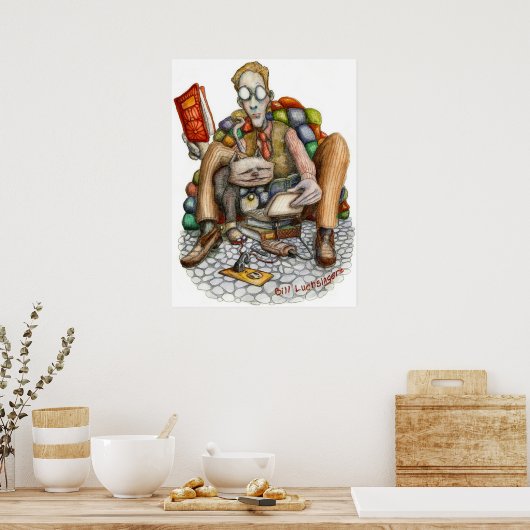 Computerkat - Poster (Keuken)