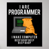 Computerkat programmeur Funny Coder Meme Poster (Voorkant)