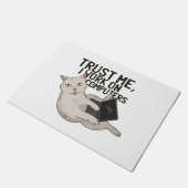 Computerkat vertrouw me ik werk op computers deurmat (Schuin)