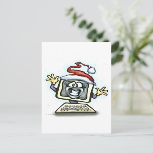 Computerkerst Feestdagenkaart (Staand voorkant)