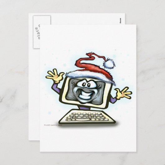 Computerkerst Feestdagenkaart (Voorkant / Achterkant)