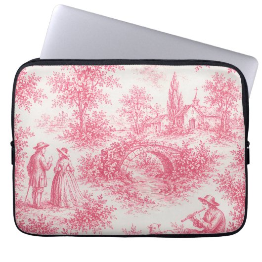 Computerkleed Toile de Jouy Laptop Sleeve (Voorkant)