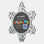 Computerleraar appreciatiedag, Geweldige Tin Sneeuwvlok Ornament (Rechts)