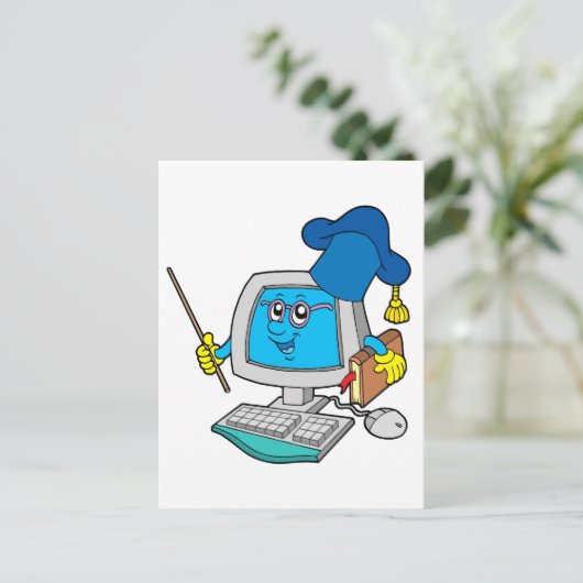 Computerleraar Briefkaart (Staand voorkant)