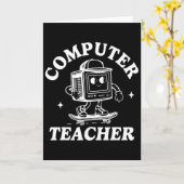 Computerleraar Computer Skateboarden Wetenschap Te Kaart (Gele Bloem)