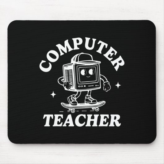 Computerleraar Computer Skateboarden Wetenschap Te Muismat (Voorkant)