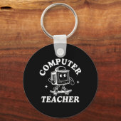 Computerleraar Computer Skateboarden Wetenschap Te Sleutelhanger (Voorkant)