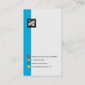 Computerleraar - Personal Aqua Blue Visitekaartje (Achterkant)