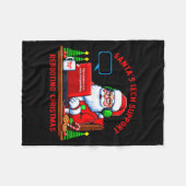 Computermeme Grappige Kerstman's Tech Steun Hersta Fleece Deken (Voorkant (Horizontaal))