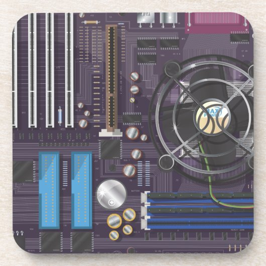 Computermoederbord Bier Onderzetter (Voorkant)