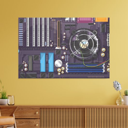Computermoederbord Canvas Afdruk (Insitu (Woonkamer))