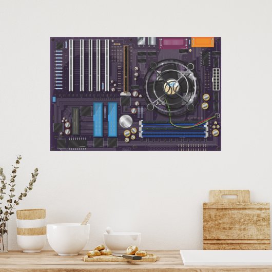 Computermoederbord Poster (Keuken)