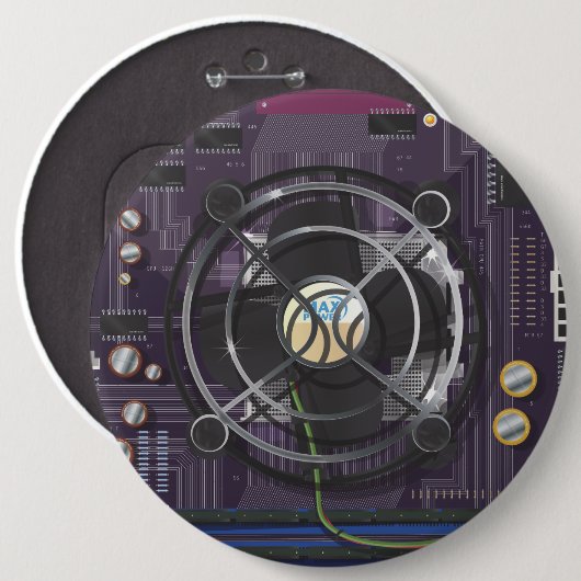 Computermoederbord Ronde Button 6,0 Cm (Voorkant /achterkant)