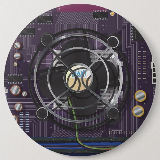 Computermoederbord Ronde Button 6,0 Cm (Voorkant)