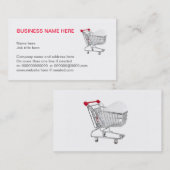 computermuis in een supermarktwinkelwagen visitekaartje (Voorkant / Achterkant)