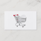 computermuis in een supermarktwinkelwagen visitekaartje (Achterkant)