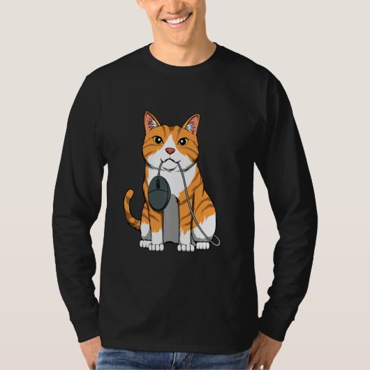 Computermuis met kattenkeuken voor rondengamer t-shirt (Voorkant)
