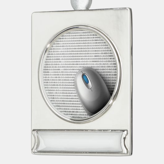 Computermuis Verzilverd Banner Ornament (Links)