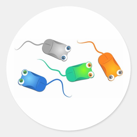 computermuizen ronde sticker (Voorkant)