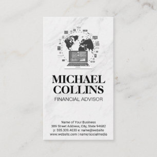 computernetwerk   Data Analyst-Wereldkaart Visitekaartje