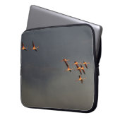 Computerovertrek met roze flamingo's motief laptop sleeve (Voorkant Links)