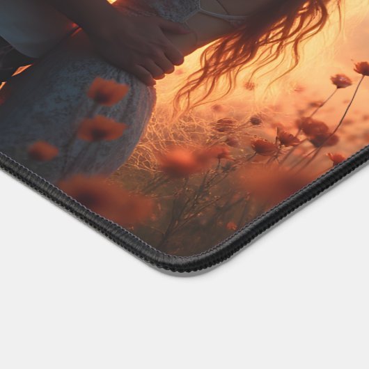 Computerpad met een romantisch relatie bureaumat (Hoek)