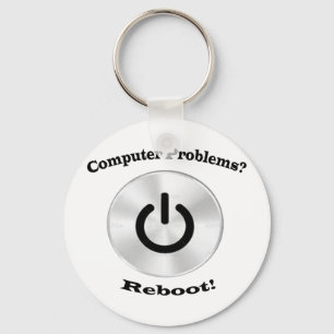 Computerproblemen zwarte letters sleutelhanger