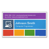 Computerprogrammeerleraar - Moderne metrostijl Visitekaartje Magneet (Voorkant)