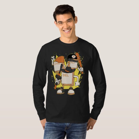 Computerprogrammeur Control Alt Delete Pc Cpu Prog T-shirt (Voorkant volledig)