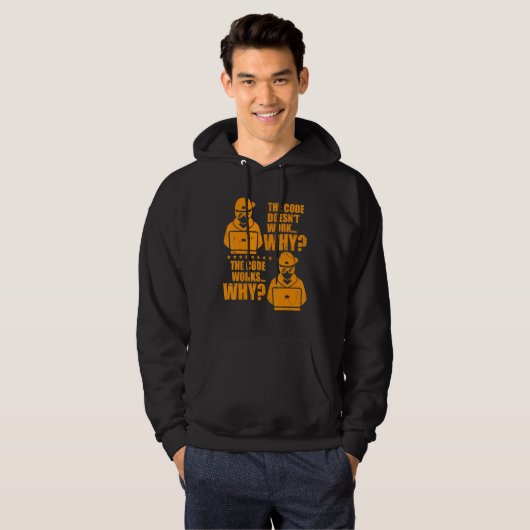 Computerprogrammeur de Code werkt waarom muren Hoodie (Voorkant volledig)
