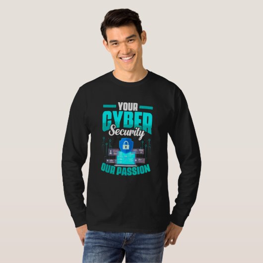 Computerprogrammeur die cyberbeveiliging programme t-shirt (Voorkant volledig)