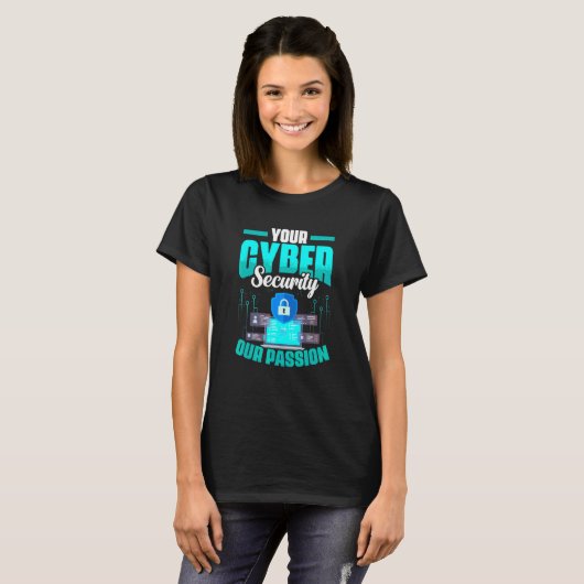 Computerprogrammeur die cyberbeveiliging programme t-shirt (Voorkant volledig)