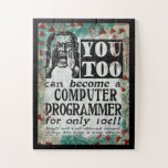 Computerprogrammeur - Funny  Retro Legpuzzel<br><div class="desc">De  reclame van de Programmer van de computer in turquoise,  aqua,  rood en zwart. Arty,  grappig,  kleurrijk en leuk,  het is een geweldig geschenk en zal zeker glimlachen en lachen naar de ontvanger.</div>