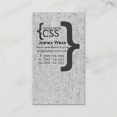 Computerprogrammeur Geek Web Designer Computer Visitekaartje (Voorkant)