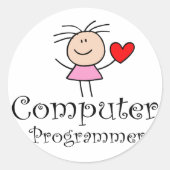 Computerprogrammeur Ronde Sticker (Voorkant)