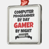 Computerprogrammeur van Day Gamer by Night Metalen Ornament (Links)