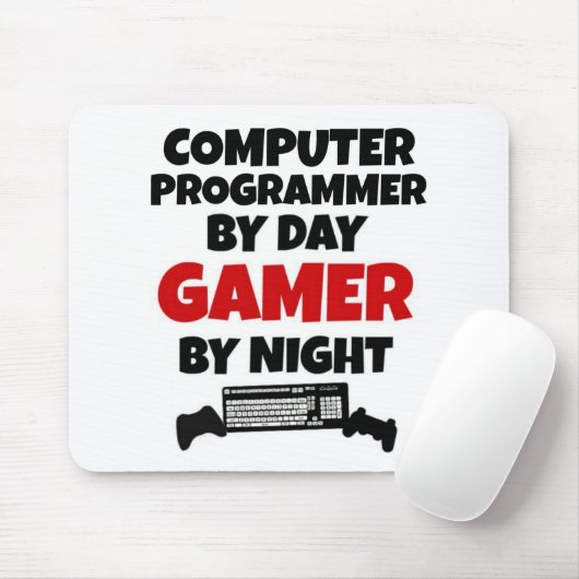 Computerprogrammeur van Day Gamer by Night Muismat (Met muis)