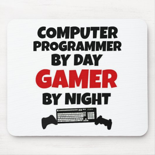 Computerprogrammeur van Day Gamer by Night Muismat (Voorkant)