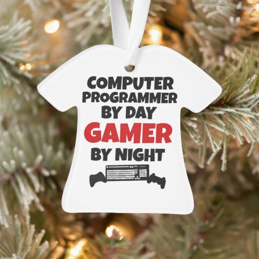 Computerprogrammeur van Day Gamer by Night Ornament (Boom)