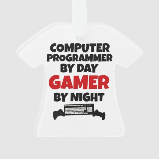 Computerprogrammeur van Day Gamer by Night Ornament (achterkant)