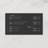 Computerprogrammeur Visitekaartje (Achterkant)