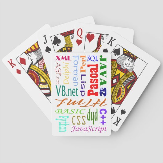 Computerprogrammeurs die kaarten afspelen (Achterkant)