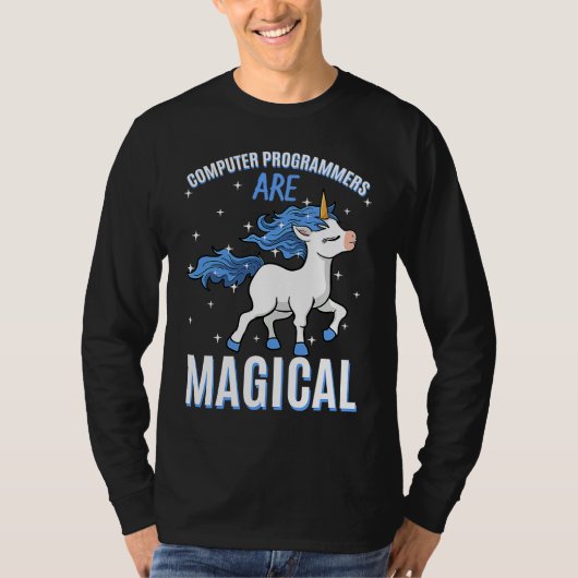 Computerprogrammeurs zijn Magische Unicorn Coder P T-shirt (Voorkant)